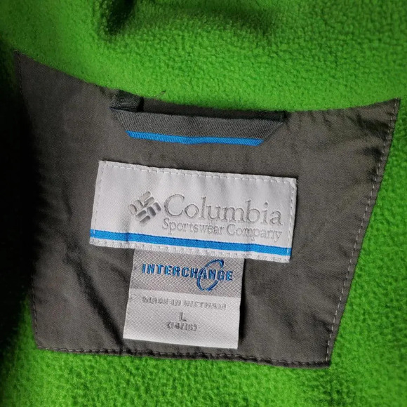 Columbia Green Gray Steens Mountain II Fleece Zip-Up Jacket Boys Large 14/16 EUC - Picture 3 of 15